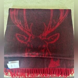 Edinburgh Lambswool Stag Stole Cardinal Scarf